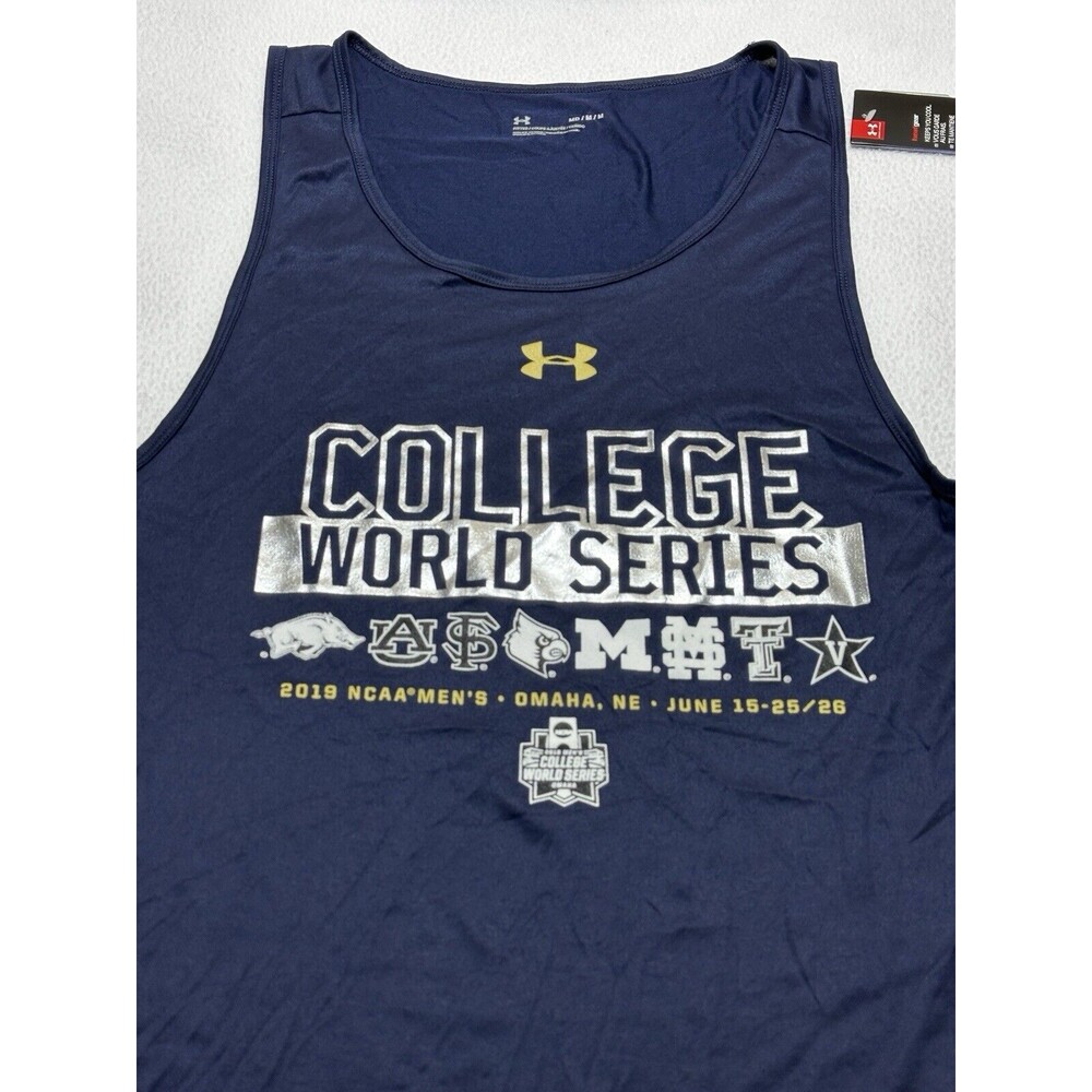 NCAA Mens College World Series 2019 Men’s Medium Blue Tank Top Omaha NE Fitted